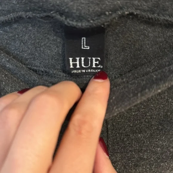 Used Heather Grey Hue Leggings Size Large - Picture 2 of 5